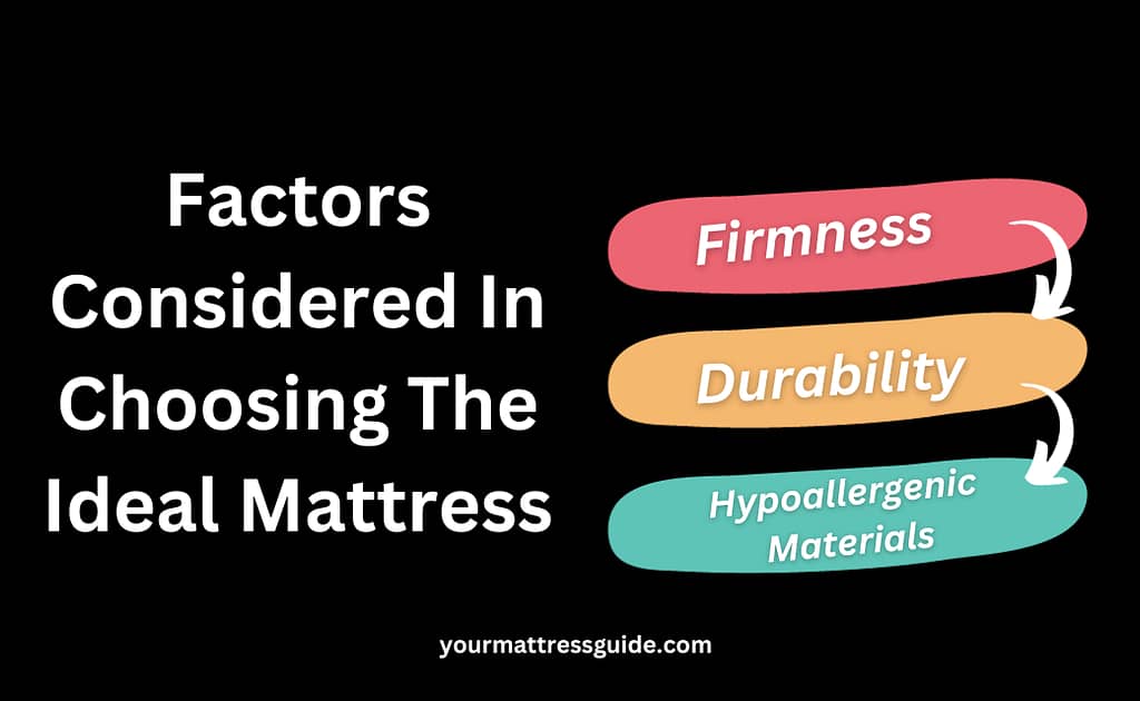 Factors Considered In Choosing The Ideal Mattress