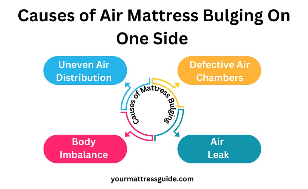 causes of air mattress bulging on one side